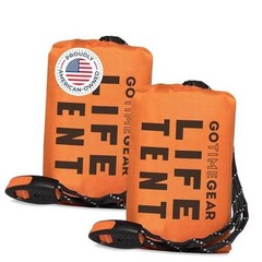 Survival Life Tent • 2 Person Mylar Emergency Shelter Tube Tent 2 Pack Orange