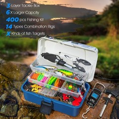 THKFISH 400PCS Fishing Lures Accessories Kit 10.3 x 5.1 x 4.8 inches, Blue