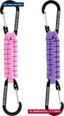 BRAVESHINE Paracord Keychain Carabiner Clip, D Ring Lanyard Hanger Stroller Hook