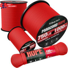 Paracord Rope 750 Lb – 1000Ft / 500Ft / 200Ft / 100Ft 5/32″ Parachute Cord 4MM 1