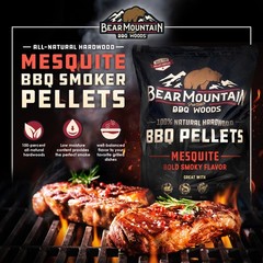 Bear Mountain BBQ Premium All Natural Hardwood Mesquite Smoker Pellets (3 Pack)