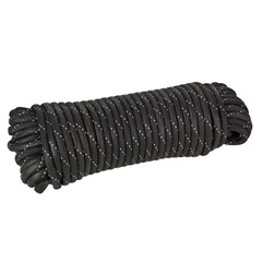 1/8 In. X 50 Ft. Black Reflective Paracord Rope