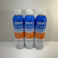 New! Lot of 3 Zevo On-Body Mosquito & Tick Insect Repellent Lotion 7.8 fl oz