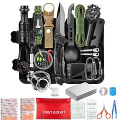 Survival Kit and Emergency Gear 66 in 1 Outdoor Equipment with First Aid Fir…