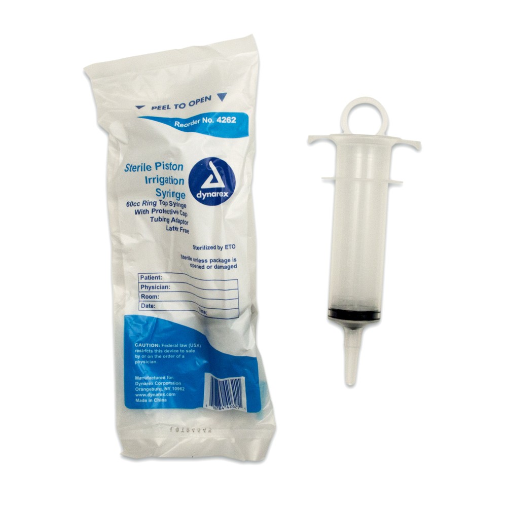 5 Pack 60cc Capacity Piston Irrigation Syringe Wounds First Aid Emergency Kits