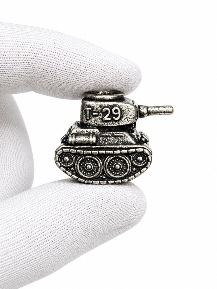 Mini Tank Lanyard Bead White Brass EDC Paracord Knife Charm Pendant