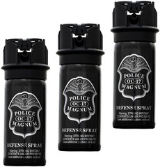 3 POLICE MAGNUM Pepper Spray Self Defense 2oz FlipTop Fogger Security Protection