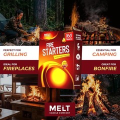 160 Portable and Odorless Fire Starter Squares – Ignite Your Campfires Easily