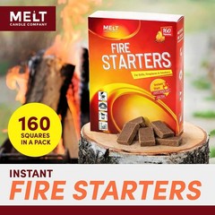 160 Portable and Odorless Fire Starter Squares – Ignite Your Campfires Easily