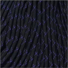 550 Paracord Black with Acid Purple X Made in the USA Nylon/Nylon (100 ft)