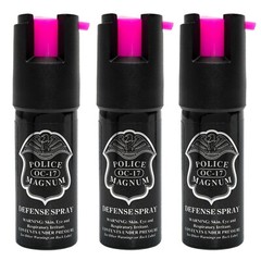 3 Police Magnum pepper spray .50oz hot pink actuator defense security protection