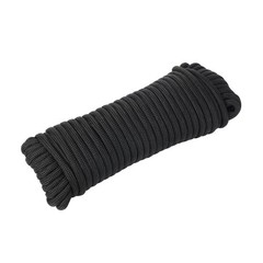 Polyester Paracord Rope Black 1100 lb Tensile Strength 50 Feet Length
