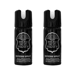2 Police Magnum pepper spray 2 ounce GID Twist Lock Stream Personal Security