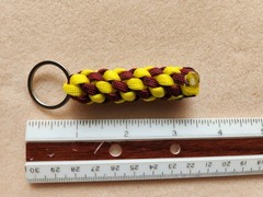 Paracord Keychain Yellow/Imperial Red with black stripes