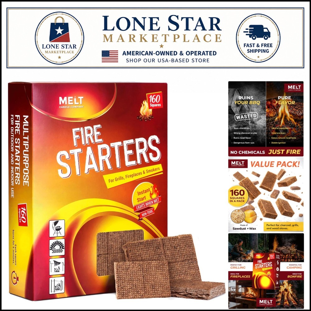 160 Portable and Odorless Fire Starter Squares – Ignite Your Campfires Easily