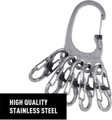 Nite Ize BigFoot Locker KeyRack Carabiner w/ 5 Locking S-Biner Clips Silver