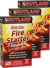 Rutland Safe Lite Fire Starter Squares – Heavy Charcoal Starters for Fireplace