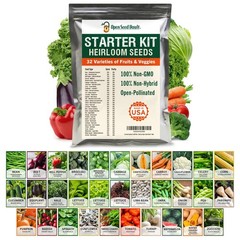 Open Seed Vault 15,000 Heirloom Seeds Non GMO Vegetable and Fruit Seeds for P…