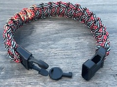 Paracord Survival Bracelet w/Handcuff Key. 9″ bracelet. Custom colors welcome!